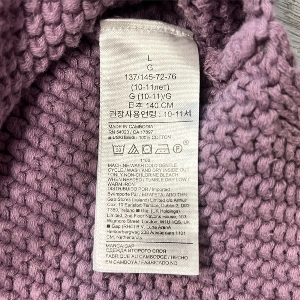 Gap Preteen size 10 Cable Knit Sweater - Mauve